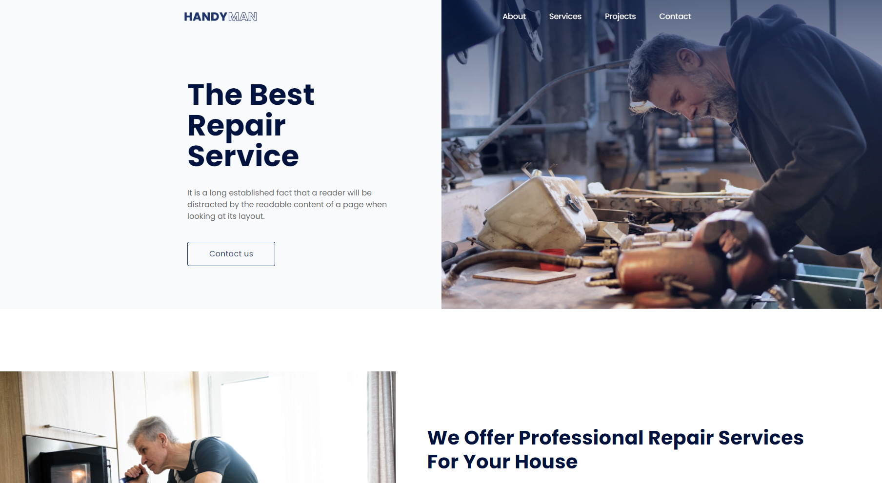 Handyman and General Contacting Services Website by LoneSync Website Builder